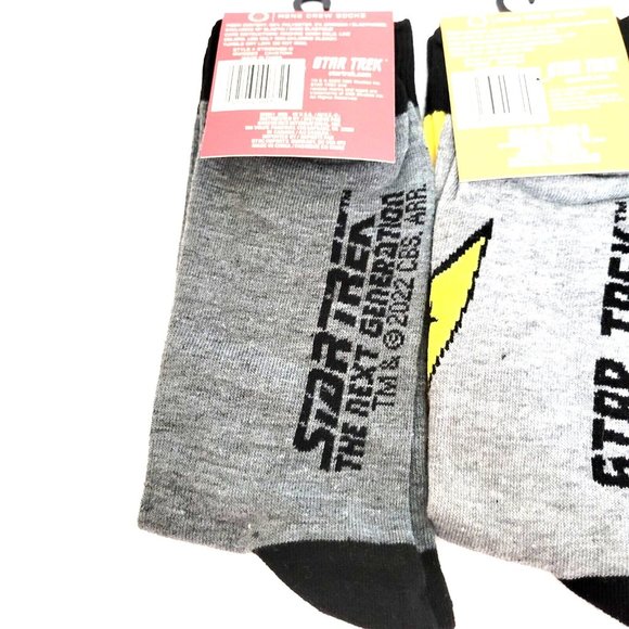 Star Trek Crew Socks Lot Of 4 Kirk Spock Picard Emblem - Picture 7 of 10